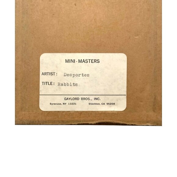 Print of The Rabbits by Desportes Vintage Miniature Animal Art Rustic Decor - Picture 6 of 6